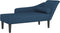 vidaXL - Chaise - longue - met - kussens - stof - blauw