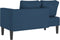 vidaXL - Chaise - longue - met - kussens - stof - blauw