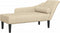 vidaXL - Chaise - longue - met - kussens - stof - crèmekleurig