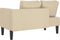 vidaXL - Chaise - longue - met - kussens - stof - crèmekleurig