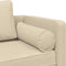 vidaXL - Chaise - longue - met - kussens - stof - crèmekleurig