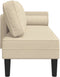 vidaXL - Chaise - longue - met - kussens - stof - crèmekleurig