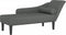 vidaXL - Chaise - longue - met - kussens - stof - donkergrijs