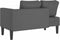 vidaXL - Chaise - longue - met - kussens - stof - donkergrijs