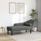 vidaXL - Chaise - longue - met - kussens - stof - donkergrijs