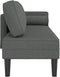 vidaXL - Chaise - longue - met - kussens - stof - donkergrijs
