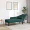 vidaXL - Chaise - longue - met - kussens - stof - donkergroen