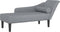 vidaXL - Chaise - longue - met - kussens - stof - lichtgrijs