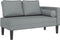 vidaXL - Chaise - longue - met - kussens - stof - lichtgrijs