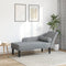 vidaXL - Chaise - longue - met - kussens - stof - lichtgrijs