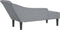 vidaXL - Chaise - longue - met - kussens - stof - lichtgrijs