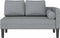 vidaXL - Chaise - longue - met - kussens - stof - lichtgrijs
