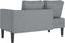 vidaXL - Chaise - longue - met - kussens - stof - lichtgrijs