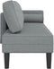 vidaXL - Chaise - longue - met - kussens - stof - lichtgrijs