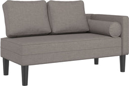 vidaXL - Chaise - longue - met - kussens - stof - taupe