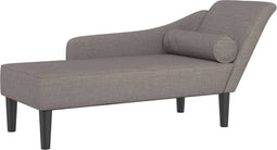 vidaXL - Chaise - longue - met - kussens - stof - taupe
