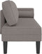 vidaXL - Chaise - longue - met - kussens - stof - taupe