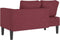 vidaXL - Chaise - longue - met - kussens - stof - wijnrood