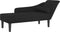 vidaXL - Chaise - longue - met - kussens - stof - zwart