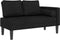 vidaXL - Chaise - longue - met - kussens - stof - zwart