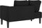 vidaXL - Chaise - longue - met - kussens - stof - zwart