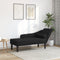 vidaXL - Chaise - longue - met - kussens - stof - zwart