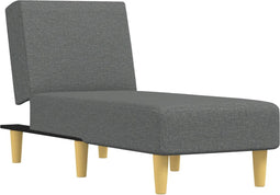 vidaXL - Chaise - longue - stof - donkergrijs
