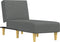 vidaXL - Chaise - longue - stof - donkergrijs