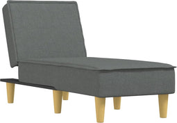 vidaXL - Chaise - longue - stof - donkergrijs