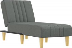 vidaXL - Chaise - longue - stof - donkergrijs