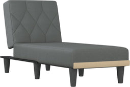 vidaXL - Chaise - longue - stof - donkergrijs