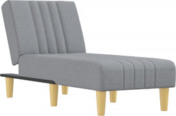 vidaXL - Chaise - longue - stof - lichtgrijs