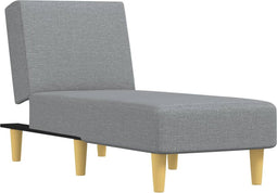 vidaXL - Chaise - longue - stof - lichtgrijs