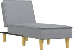 vidaXL - Chaise - longue - stof - lichtgrijs