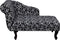 vidaXL - Chaise - longue - stof - zwart - en - wit