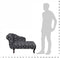 vidaXL - Chaise - longue - stof - zwart - en - wit