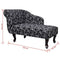 vidaXL - Chaise - longue - stof - zwart - en - wit