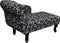 vidaXL - Chaise - longue - stof - zwart - en - wit