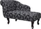 vidaXL - Chaise - longue - stof - zwart - en - wit