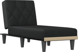 vidaXL - Chaise - longue - stof - zwart