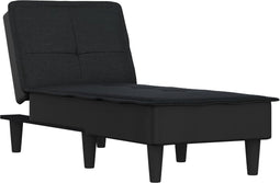 vidaXL - Chaise - longue - stof - zwart