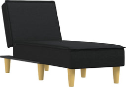 vidaXL - Chaise - longue - stof - zwart