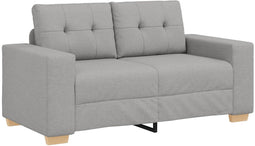 vidaXL - Cloud - Grey - Stof, - Hout - Middelgroot - Zit - Veel - Cloud - Grey - Loveseat