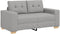 vidaXL - Cloud - Grey - Stof, - Hout - Middelgroot - Zit - Veel - Cloud - Grey - Loveseat