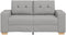 vidaXL - Cloud - Grey - Stof, - Hout - Middelgroot - Zit - Veel - Cloud - Grey - Loveseat