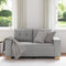 vidaXL - Cloud - Grey - Stof, - Hout - Middelgroot - Zit - Veel - Cloud - Grey - Loveseat