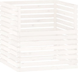 vidaXL - Compostbak - 100x100x102 - cm - massief - grenenhout - wit