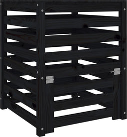 vidaXL - Compostbak - 63,5x63,5x77,5 - cm - massief - grenenhout - zwart