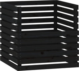 vidaXL - Compostbak - 80x80x78 - cm - massief - grenenhout - zwart