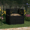 vidaXL - Compostbak - 80x80x78 - cm - massief - grenenhout - zwart